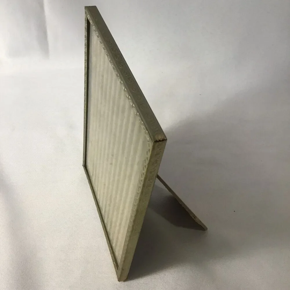 Vintage Gold-Tone Metal Tabletop 5x7 Photo Picture Frame